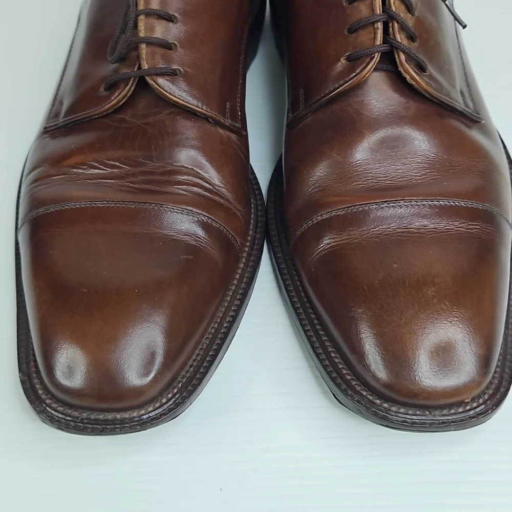 🛍Vintage Leather Dark Brown Lace Up Men's Shoes Double-Vida Made In Italy 91/2M
